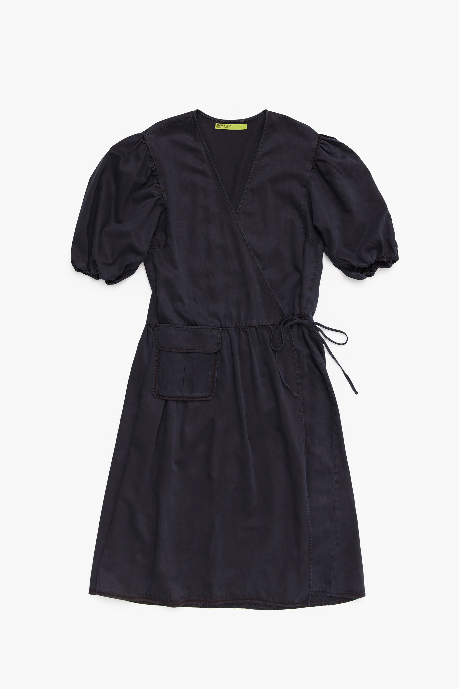 Vestido midi de jeans preto