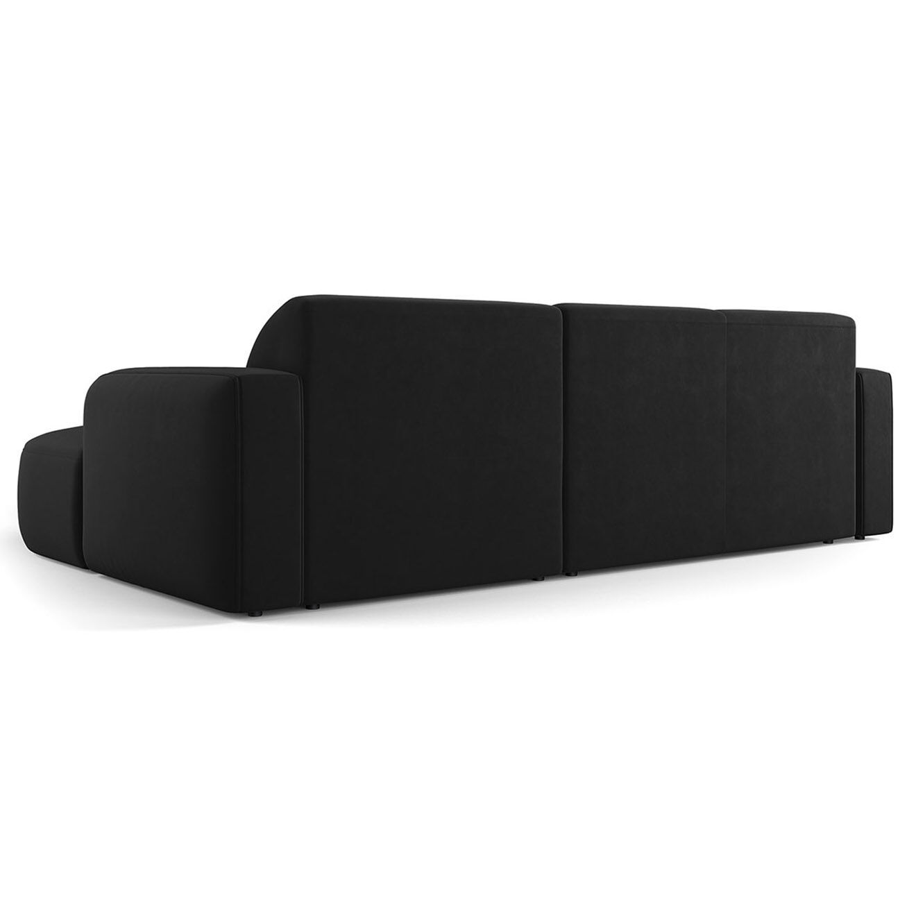 Mazzini Sofas Canapé d'angle droit Velours Jasmin 4 Places noir - 250x170x72 cm