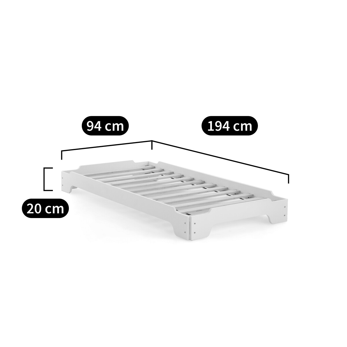 LA REDOUTE INTERIEURS<br>Cama empilhável com estrado de ripas, Egzigu