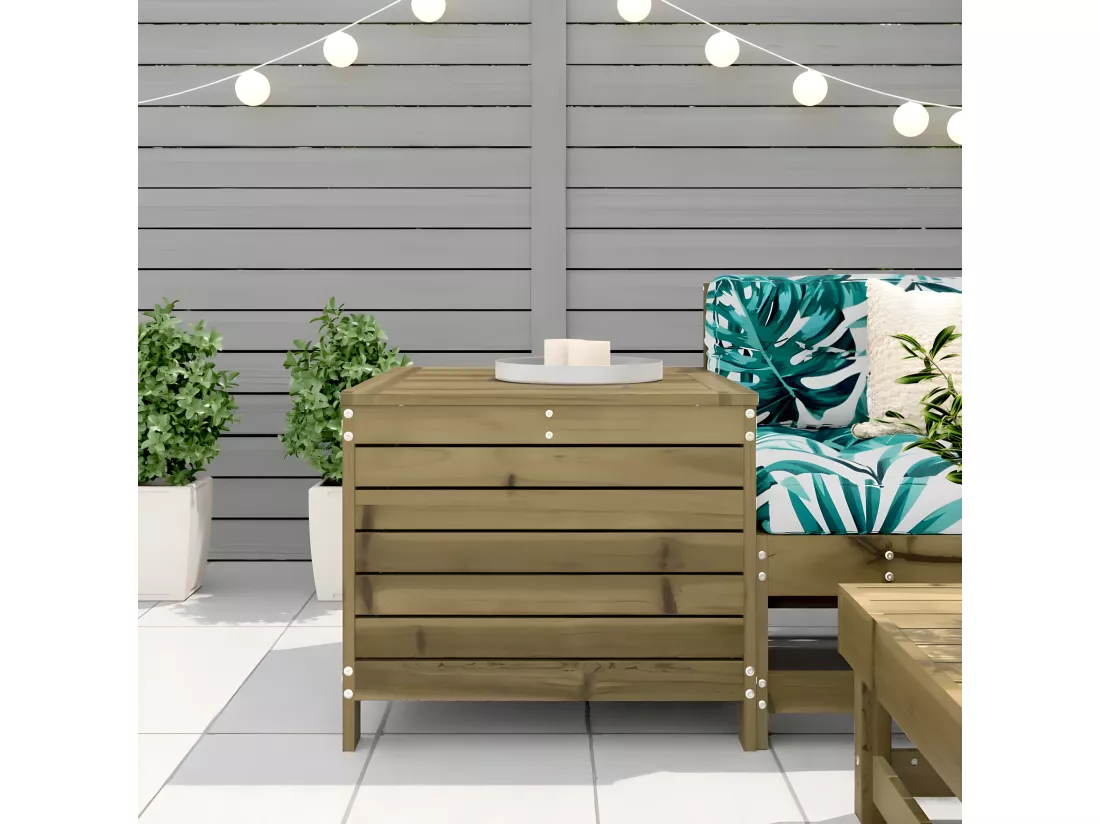Repose-pied de jardin 62x63,5x53,5 cm bois de pin imprégné