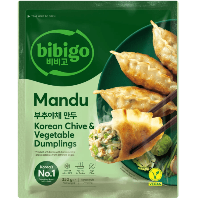 CJ Bibigo Mandu Koreaanse Bieslook & Groente Dumplings Plantaardig 350g