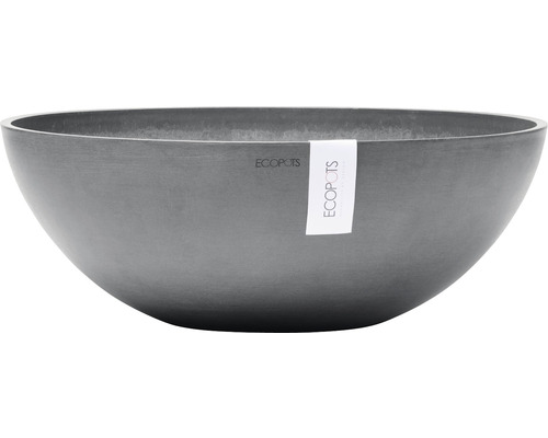Ecopots Vienna plantenpot, kunststof, Ø 50 cm, H 18 cm, grijs