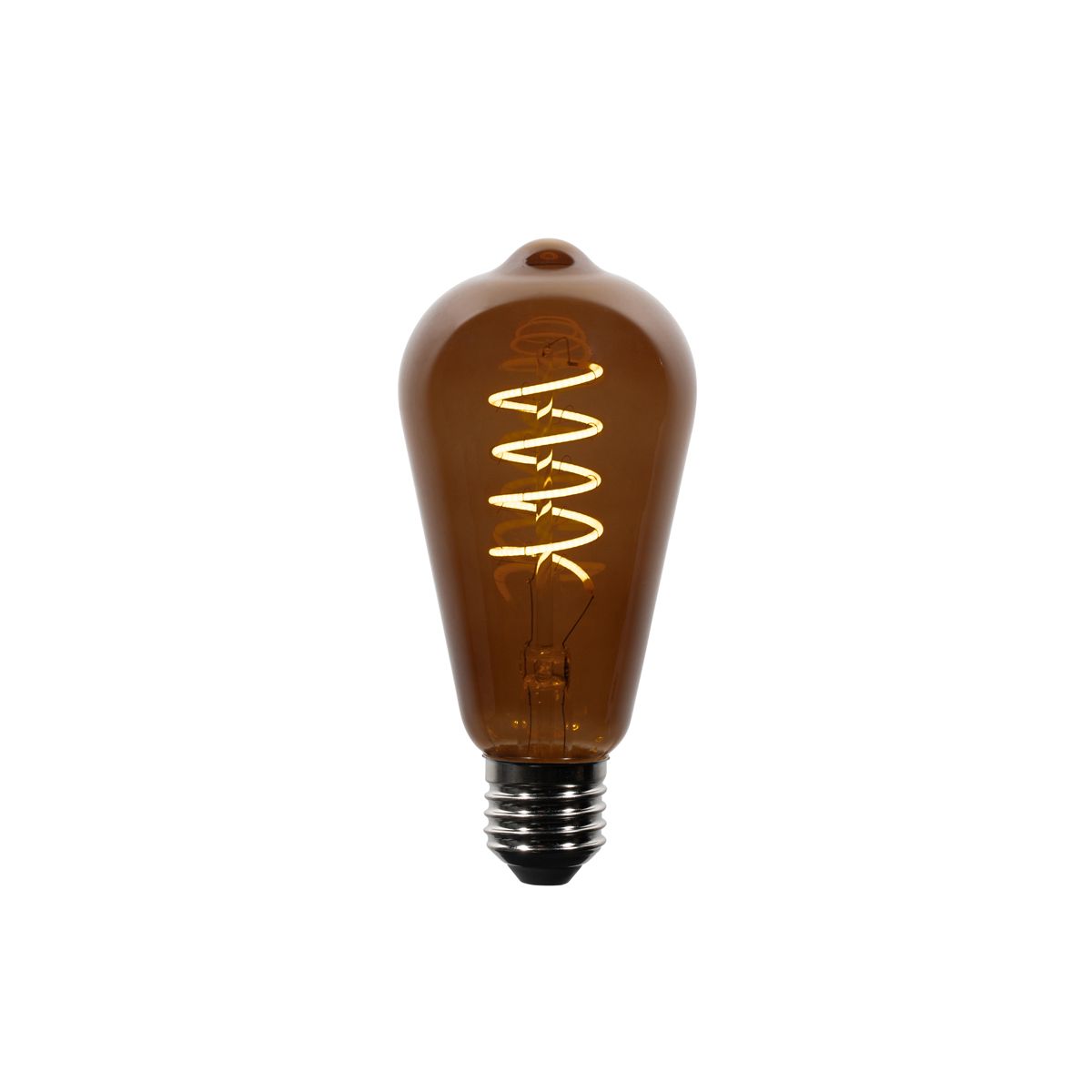 Set van 5 E27 dimbare LED lampen ST64 bruin 4W 100 lm 1800K
