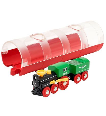 BRIO WoRød Damplokomotiv m. Tunnel -  Grøn 33892
