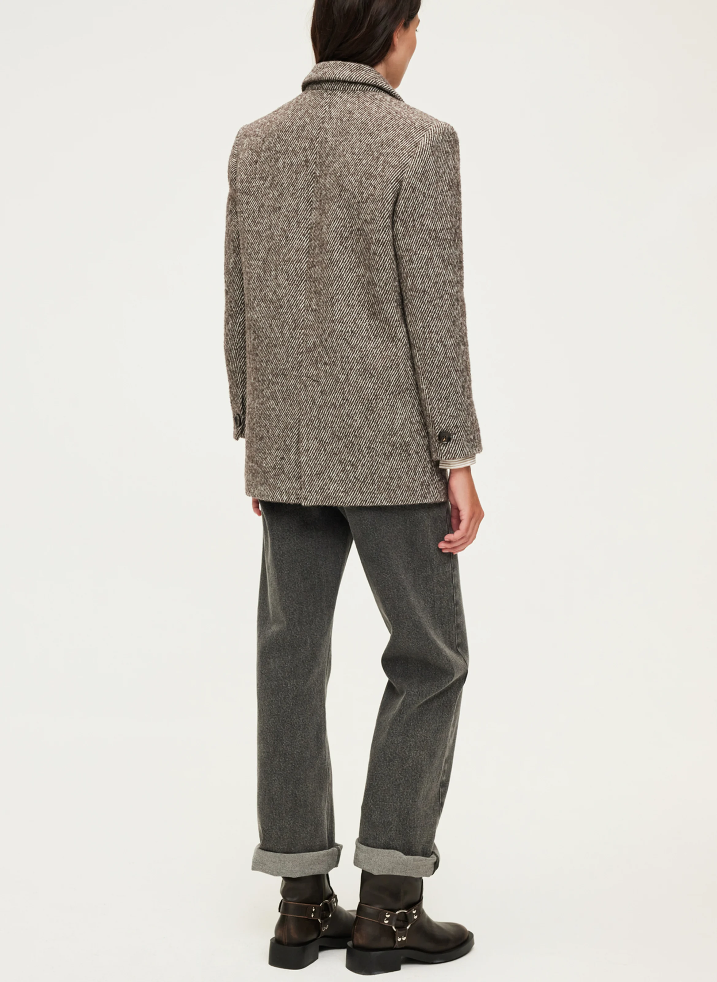 MAZARINE - Blazer droit à col tailleur | Marron