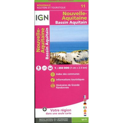 Carte Nouvelle Aquitaine Recto/Verso Bassin Aquitain