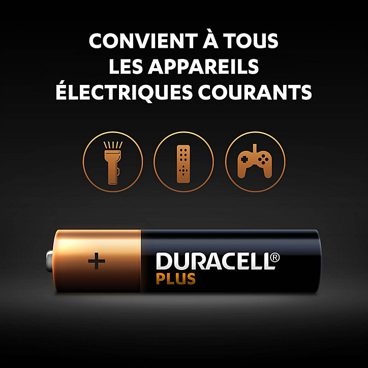 Pile alcaline AAA (LR03) Duracell Plus, lot de 18