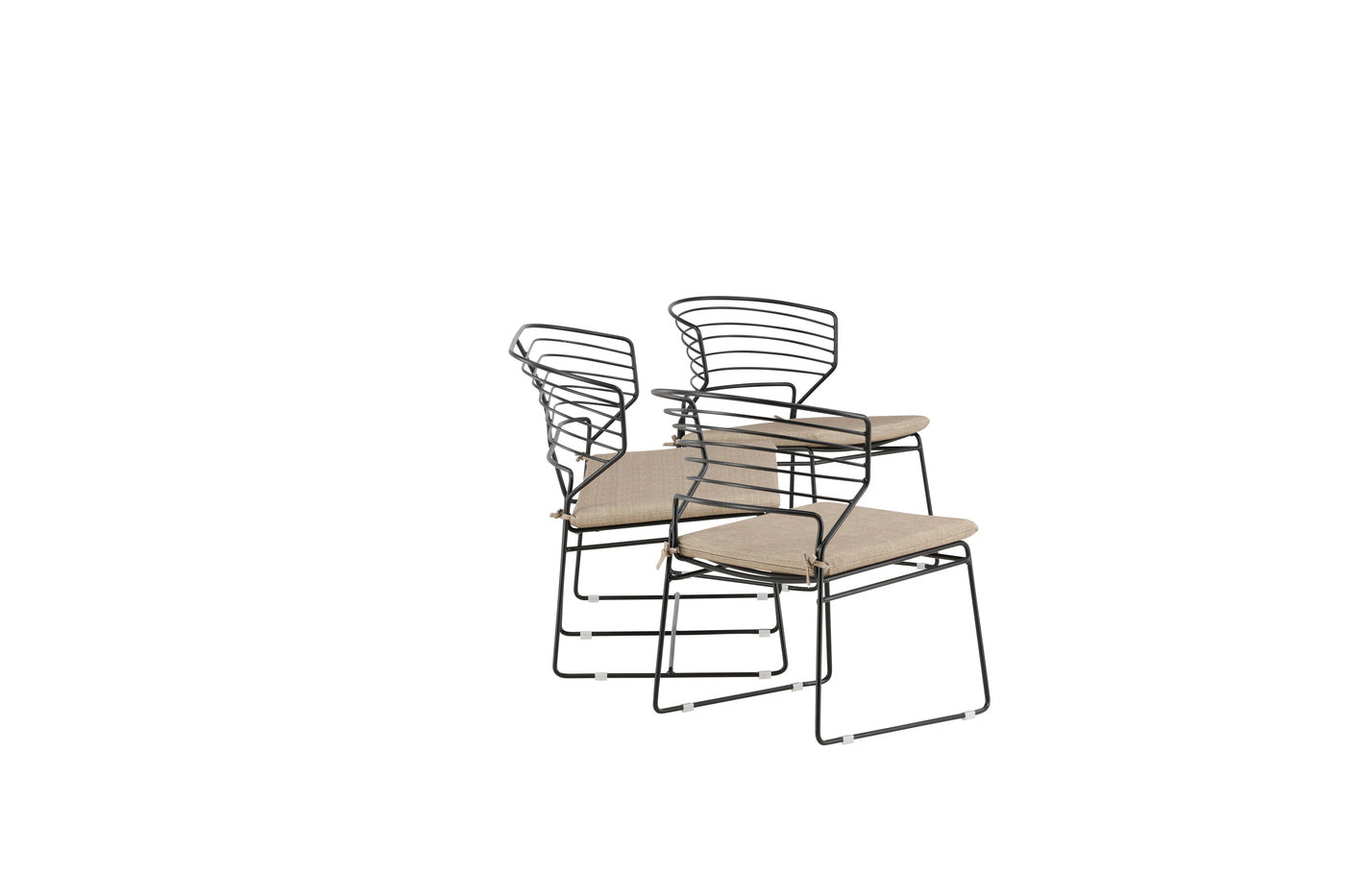 FjÃ´rd - Tuinset Zwart|Zand - Aluminium - Milano