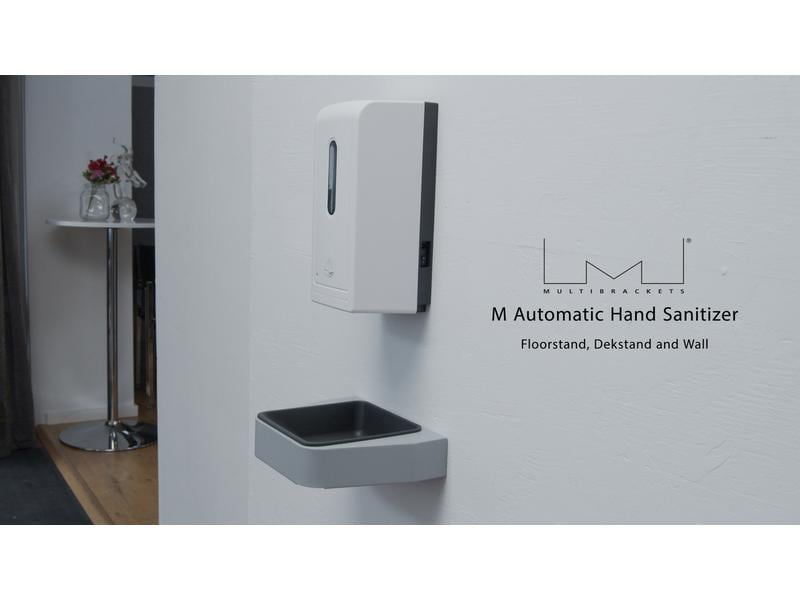 Multibrackets Desinfektionsmittelständer Hygienebox Stand w MB Hygienebox Standmontage, weiss / 9646 Infrarot Auto-Sensor 0-12 cm, 1 Liter Tank, ABS