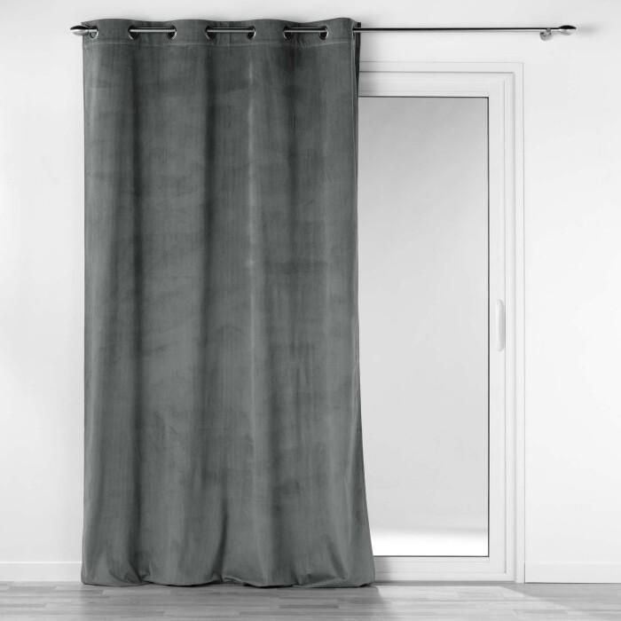 RIDEAU OEILLETS 140X260CM VELOURS COTELE CASUAL ANTHRACITE
