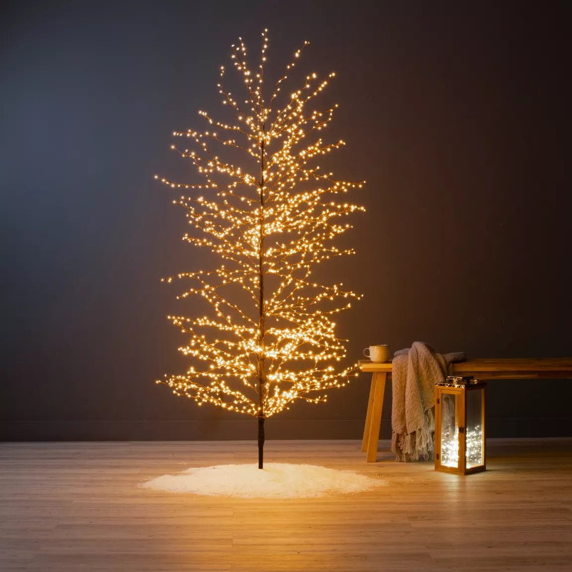 Arbre lumineux 1755 LED (H180 cm) Christmas Luxe Noir et blanc chaud