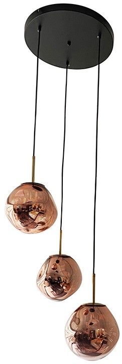 Hanglamp 3-lichts rond Rood Boaz B45 x D45 cm