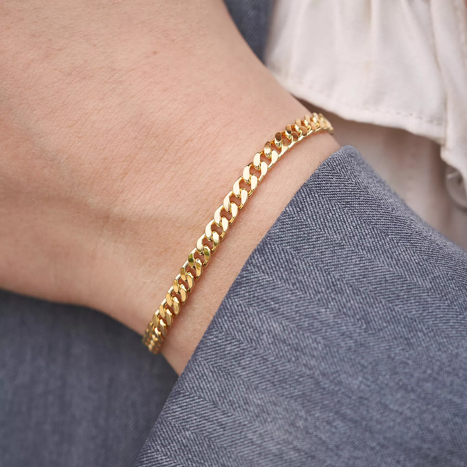 Avilé Jewelry Panzer Armbånd 18 kt. Forgyldt Sølv DI018-GP