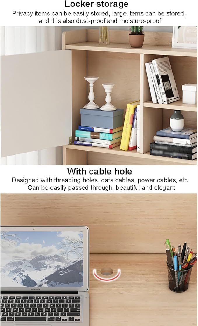 Computertisch aus Holz mit Schubladen und Ablagen，Moderner Weißer Schreibtisch mit Aufsatz Schreibtisch für Zuhause und Büro, mit Ablagefach Großer Home-Office-Schreibtis(Size:120x45x165cm,Color:Weiß)