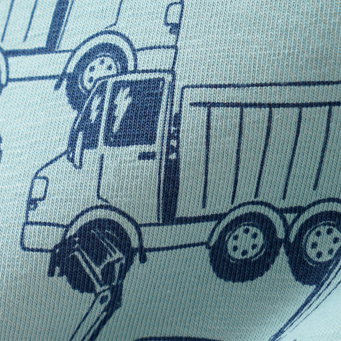 Topomini 2 Baby Unterhemden mit Fahrzeug-Motiven salbei / hellblau / dunkelblau