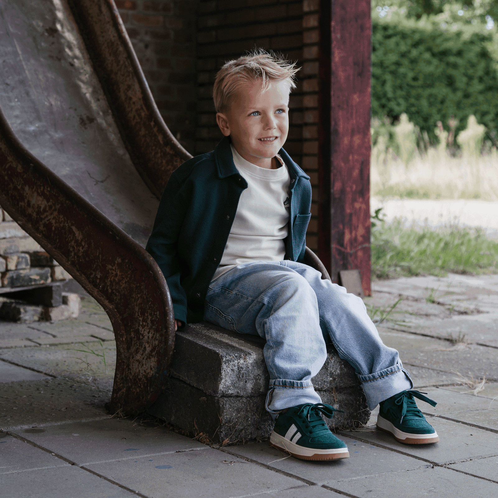 Shoesme groene sneaker met ritssluiting Microfiber leer, Suède | Sale