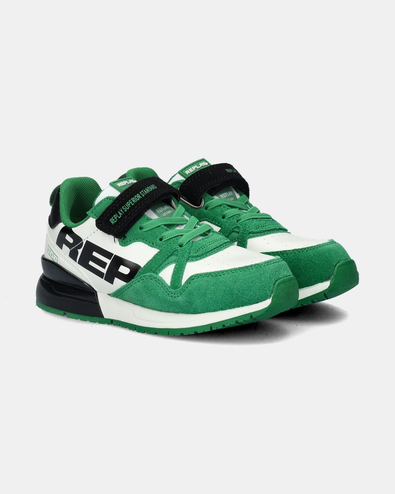 Replay Shoot Jr 8 Klittenbandschoenen  - groen