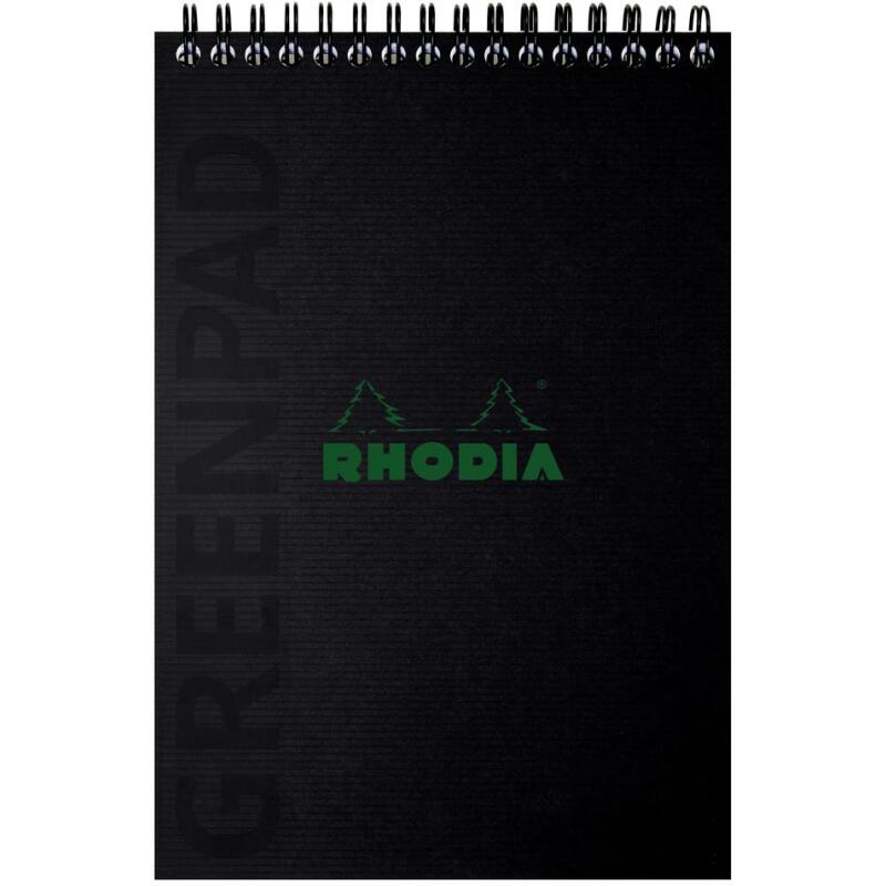 Greenpad bloc à reliure intégrale recyclé et recyclable en carte souple 350 g/m2 - A5+ 16x21 cm 80 feuillets 5/5 - Papier Clairefontaine recyclé 90 g/m2 - Noir - New - Noir