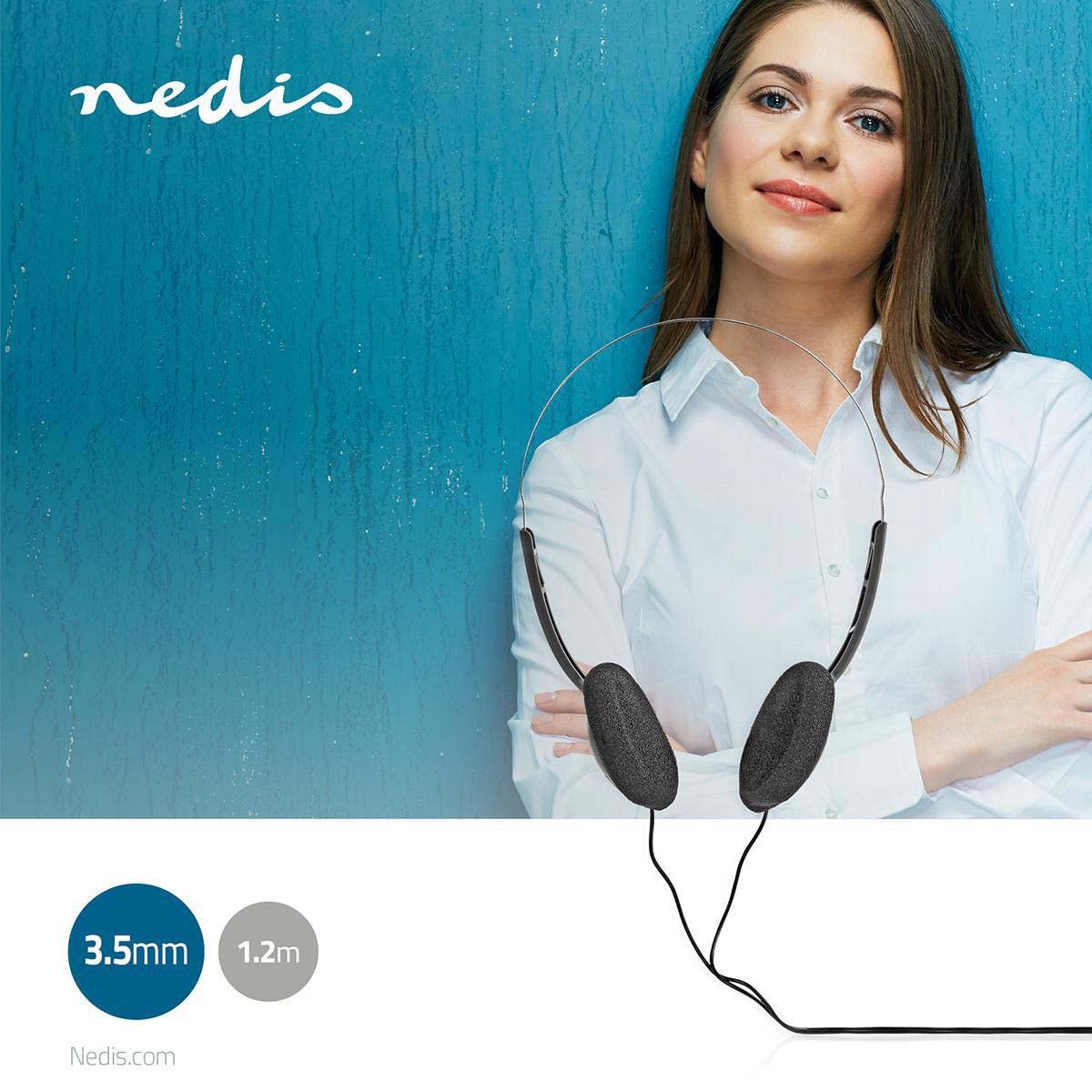 Nedis HPWD1101BK lichtgewicht on-ear koptelefoon zwart 3.5 mm