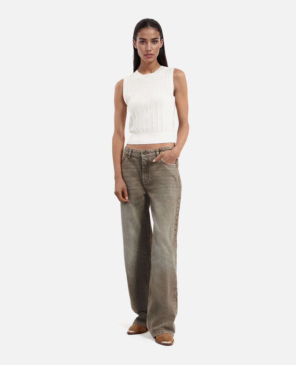 THE KOOPLES<br>Calça jeans reta em denim