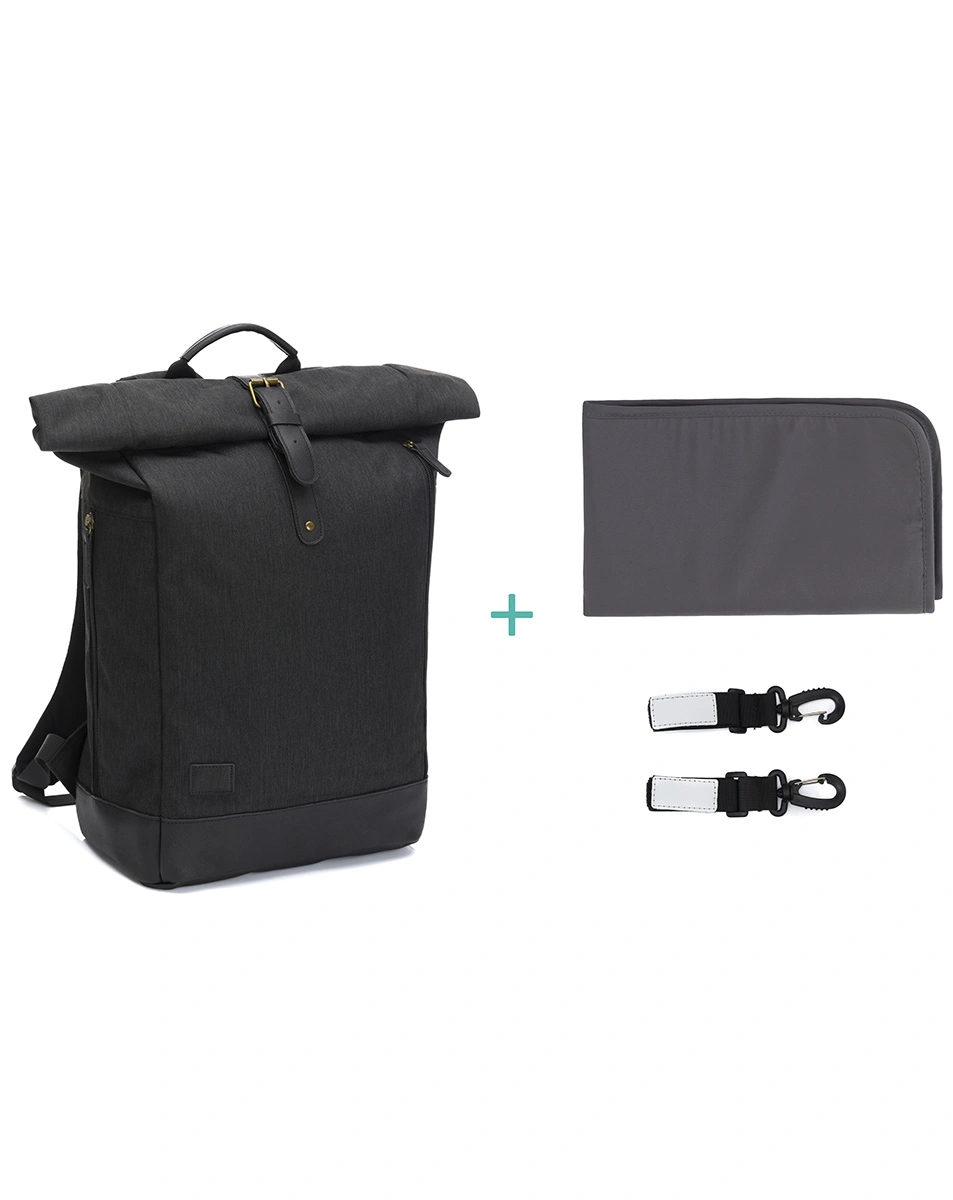 Wickelrucksack BERLIN X (39x16x53) in schwarz
