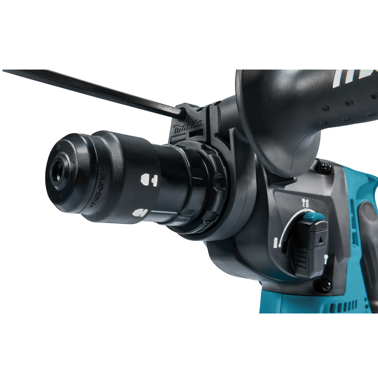 Makita DHR243T3JW 18V Li-Ion Accu SDS-plus combihamer incl. snelspanboorkop en stofafzuiging set (3x 5.0Ah accu) in Mbox - 2J - koolborstelloos