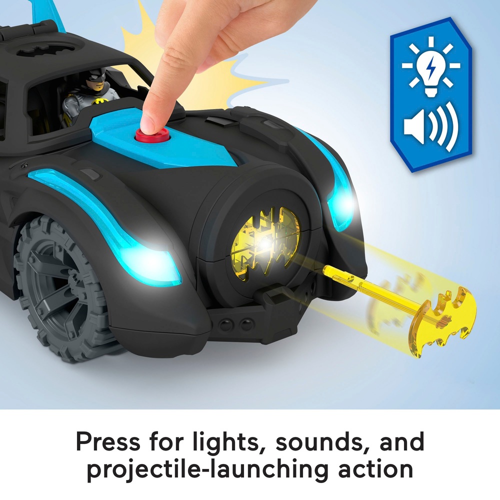 Imaginext DC Super Friends Batmobil mit Licht- und Soundeffekten und Batman-Figur