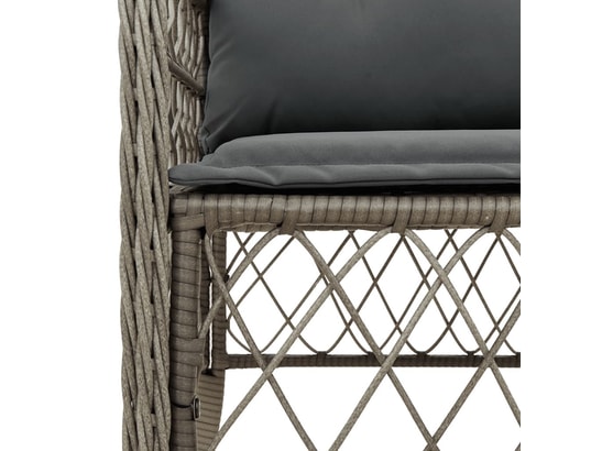 VIDAXL - Ensemble table et chaises Ensemble à manger de jardin 5 pcs coussins gris résine tress...