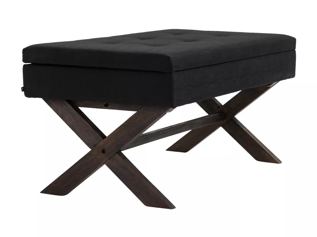 Banquette - Tissu & Bois - Noir - Namaro