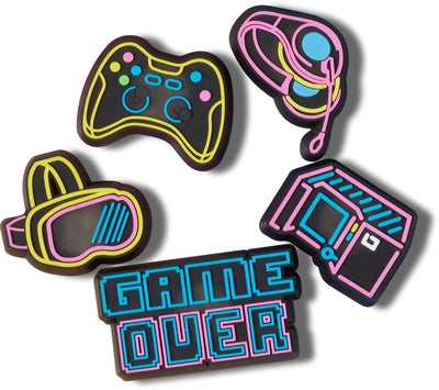 Crocs Jibbitz Lights Up Neon Gamer 5-Pakk