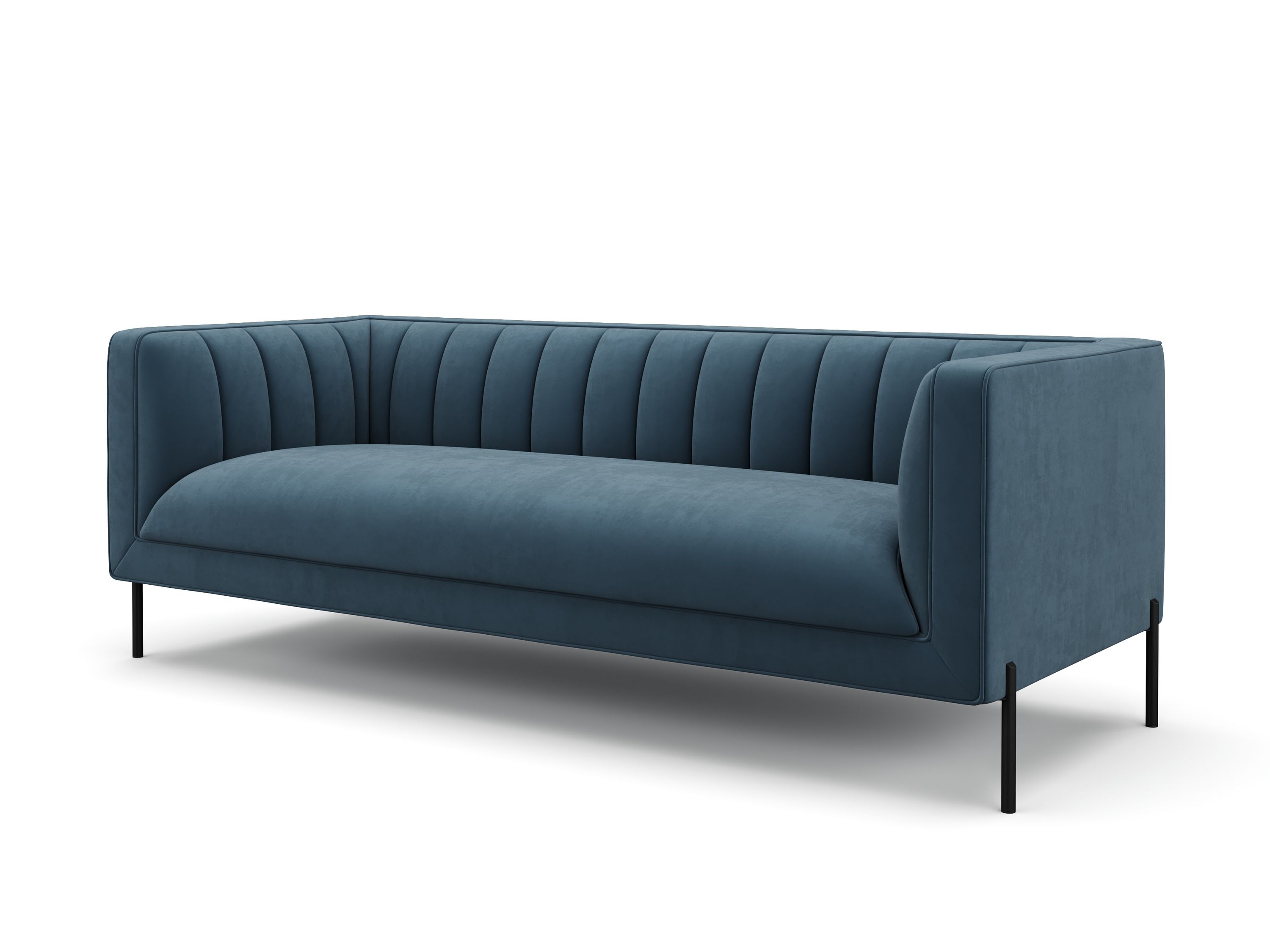 Sofa Set Samt ATTILA blau