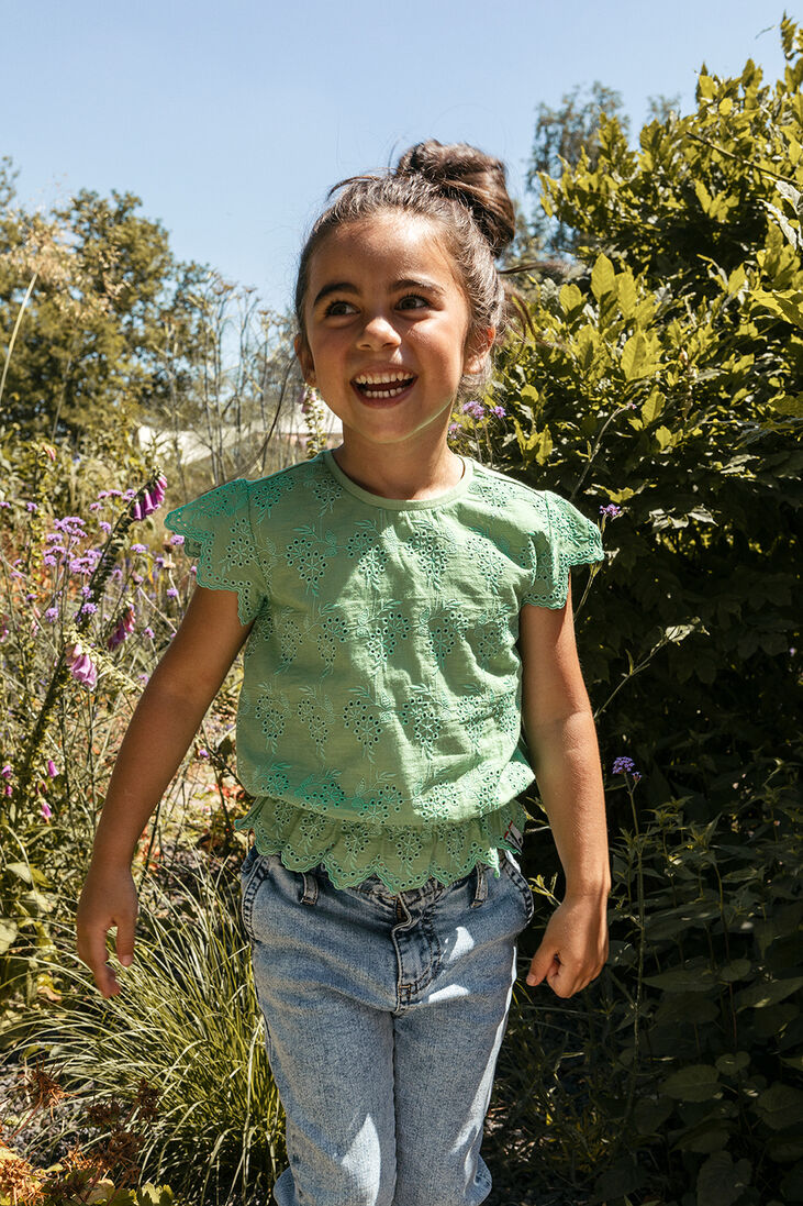 LOOXS groene looxs t-shirt broiderie top