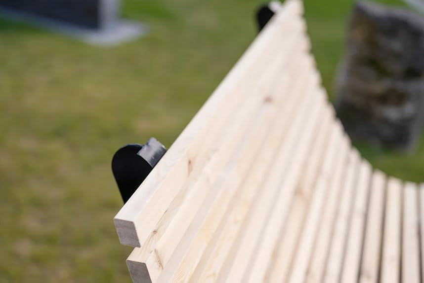 Waldsofa für 2-3 Personen, Sonnenliege, Relaxliege, Wellenliege, Holzliege, Himmelsliege, Gartenliege für den Garten, schwarz pulverbeschichtet