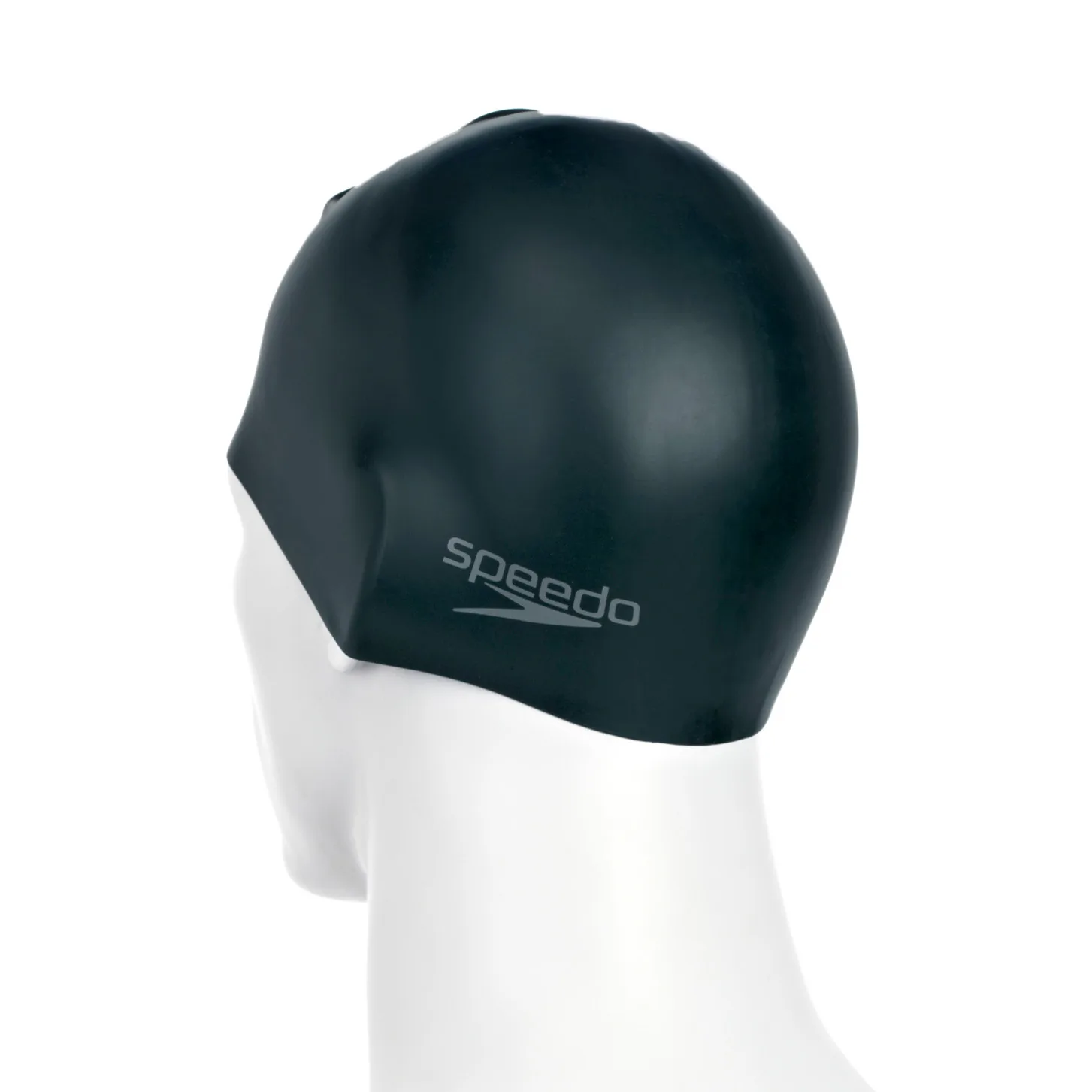 Speedo Plain Moulded Silicone Cap Blk Mop