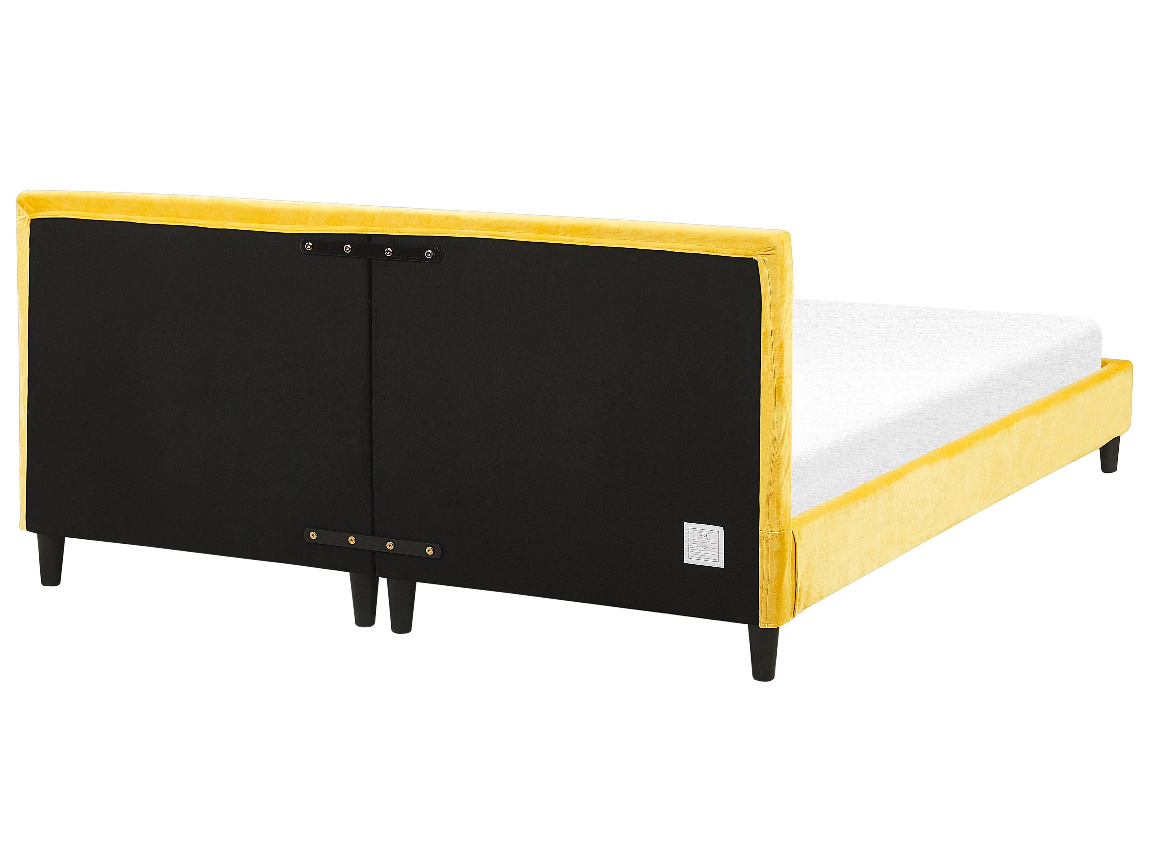 Bed Fluweel FITOU 180 x 200 cm Geel