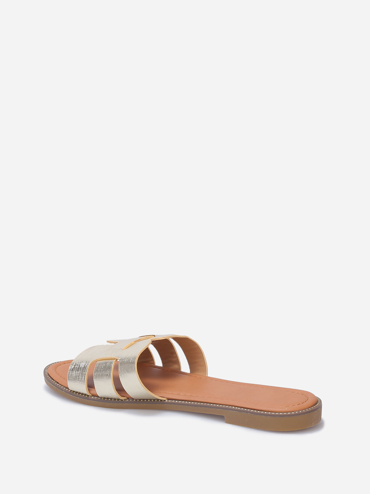 Mules en simili grandes tailles- Doré