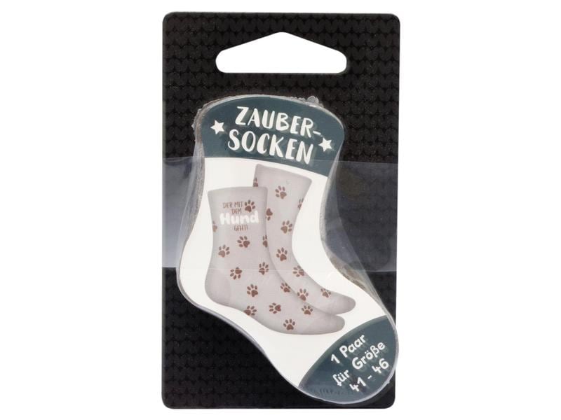 Sheepworld Socken Der mit dem Hund Grösse 41 - 46, waschbar Humorvolle Zaubersocken, ideal als Geschenk