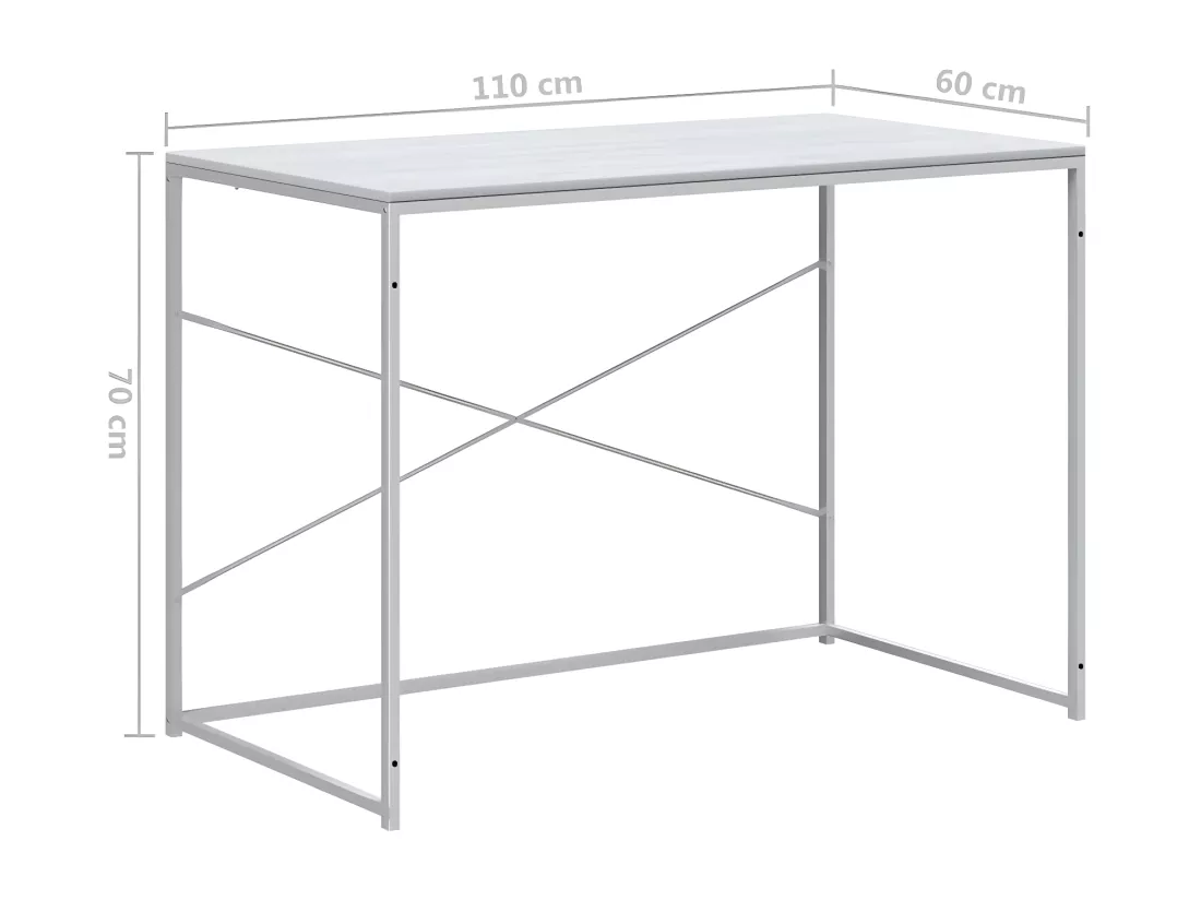 Bureau d'ordinateur Blanc 110x60x70 cm Aggloméré