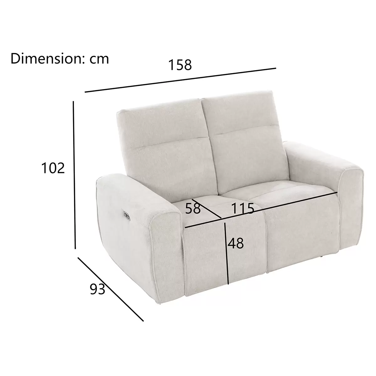 2er Sofa Paco Beige