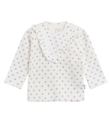 Hust and Claire Bluse - Alfrida - Hvid m. Blomster/Fl?se