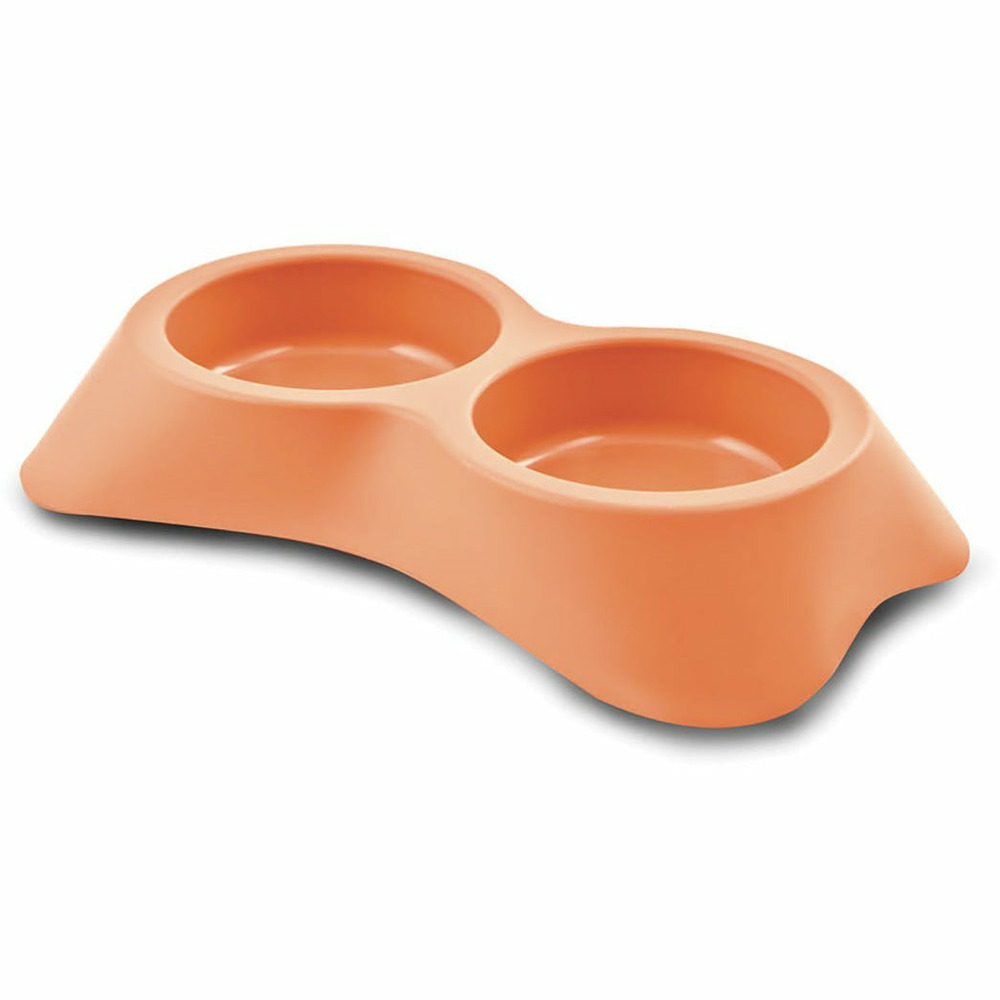 Gamelle double en plastique pour chiens et chats