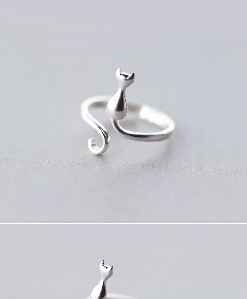 A'ROCH - 925 Sterling Zilveren Kat Open Ring