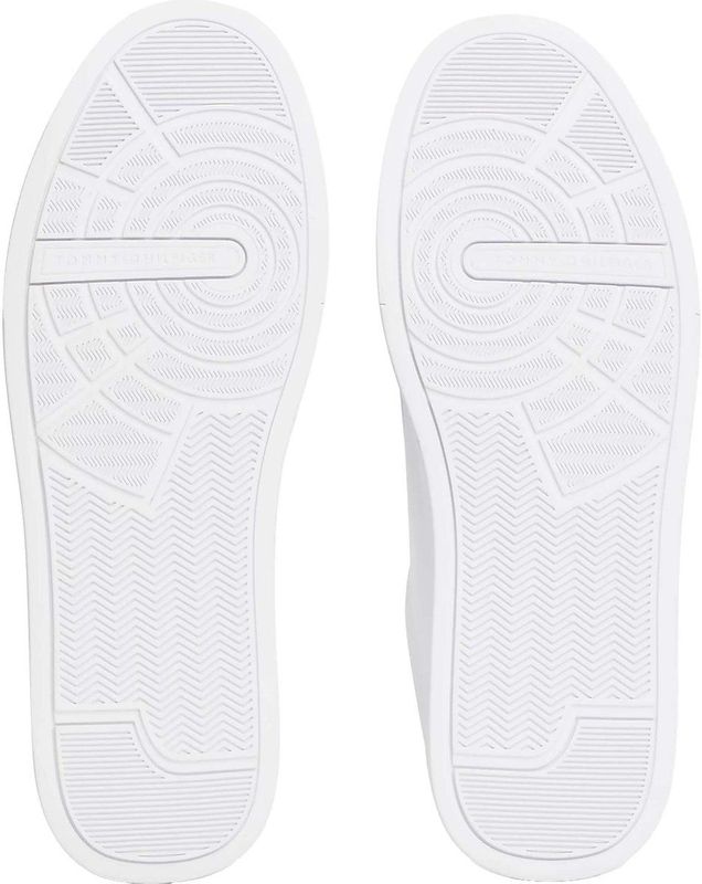Tommy Hilfiger - TH Court LTH Detail ESS - Sneakers - Wit/Fris Blauw - Leer