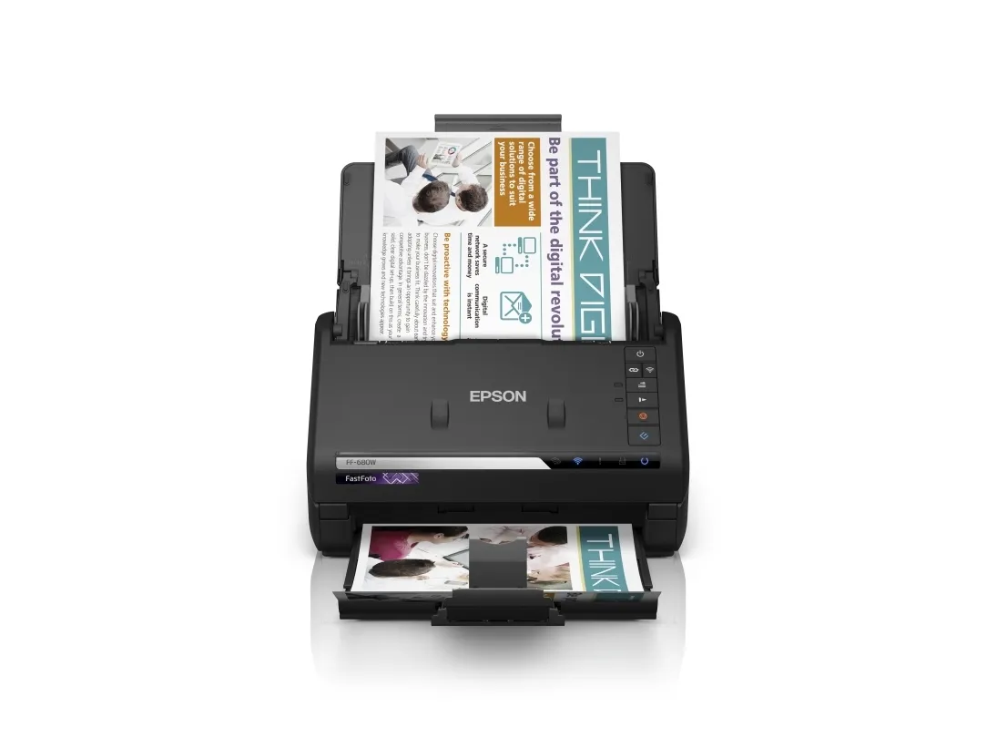 Epson FastFoto FF-680W - Dokumentscanner - Contact Image Sensor (CIS) - Duplex - A4 - 600 dpi x 600 dpi - op til 45 ppm (mono) / op til 45 ppm (farve) - ADF (100 ark) - USB 3.0, Wi-Fi(n)