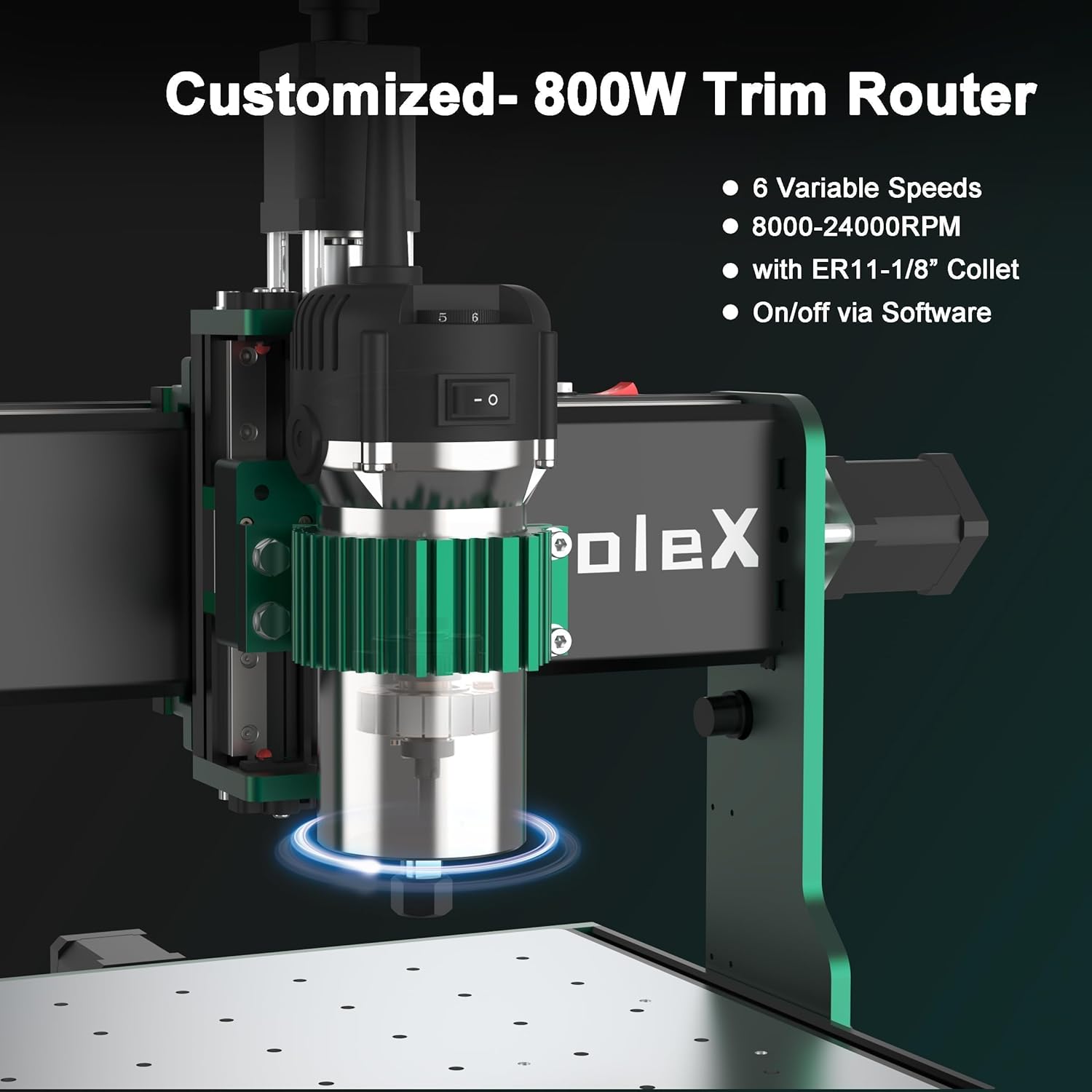 CNC-Fräsmaschine 3030-Evo Max, Ganzmetall-XYZ-Achse, Dual-Stahl-Linearführungen mit 800-W-Trimmer-Fräse, ideal zum Schneiden von Aluminium, Messing, Edelstahl, Holz, Acryl, MDF, Kunststoffen