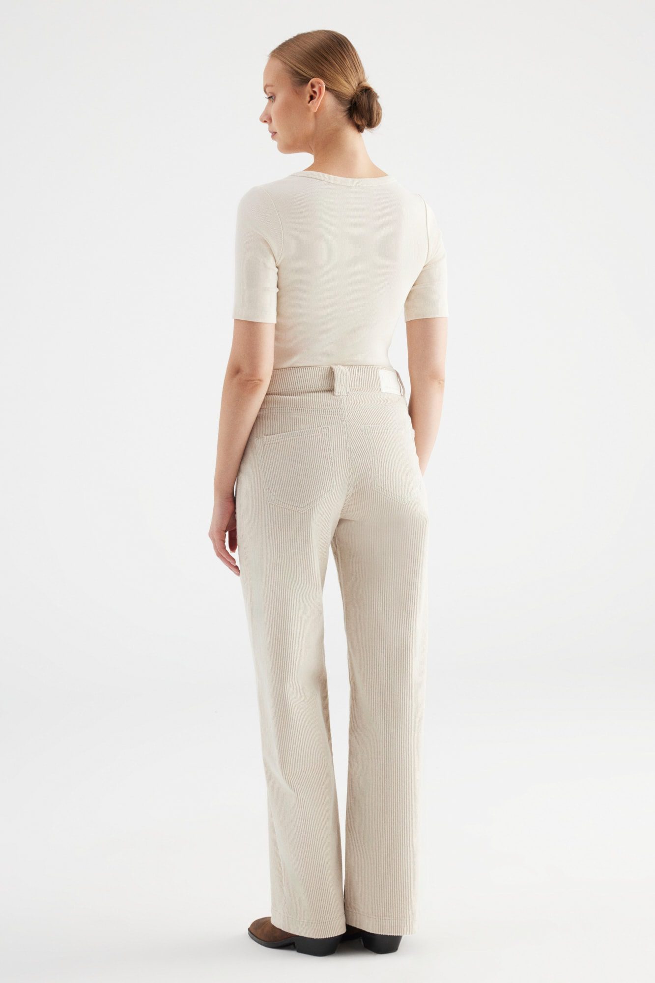 COJ Denim - Lulu Corduroy High Waist Jeans - Beige