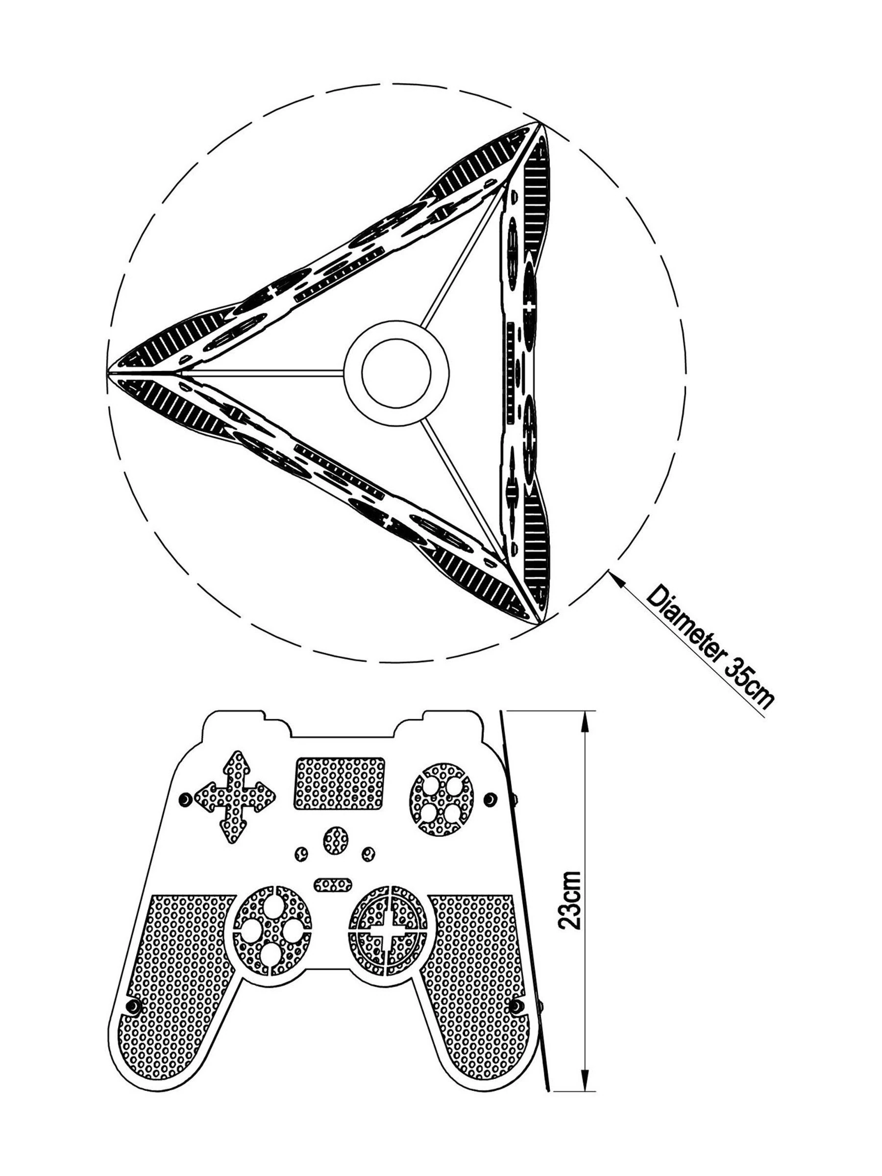 Metalen gemakkelijk te monteren lampenkap met gamecontroller