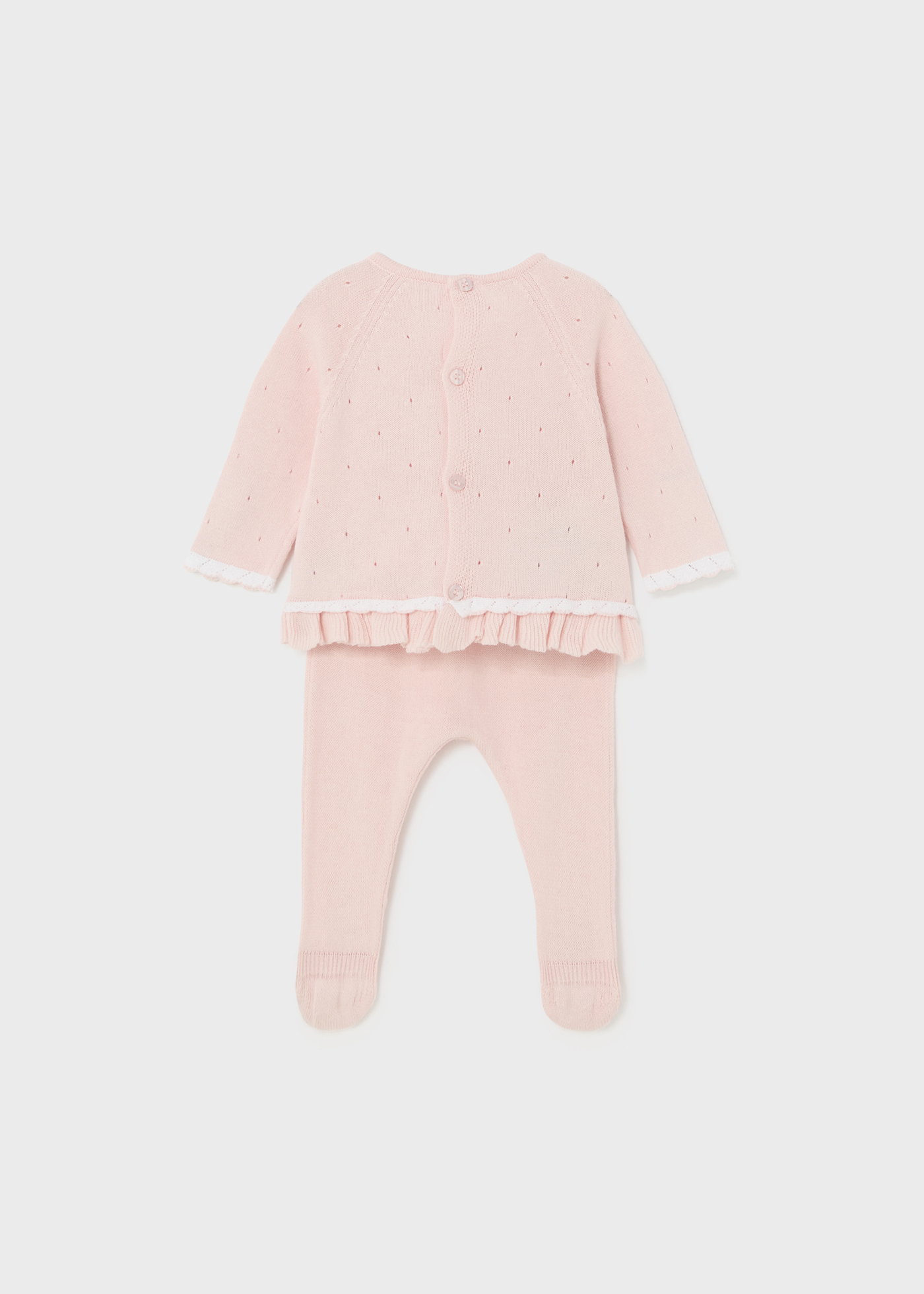 Conjunto de malha de 2 peças Better Cotton para recém-nascidos na cor nude.