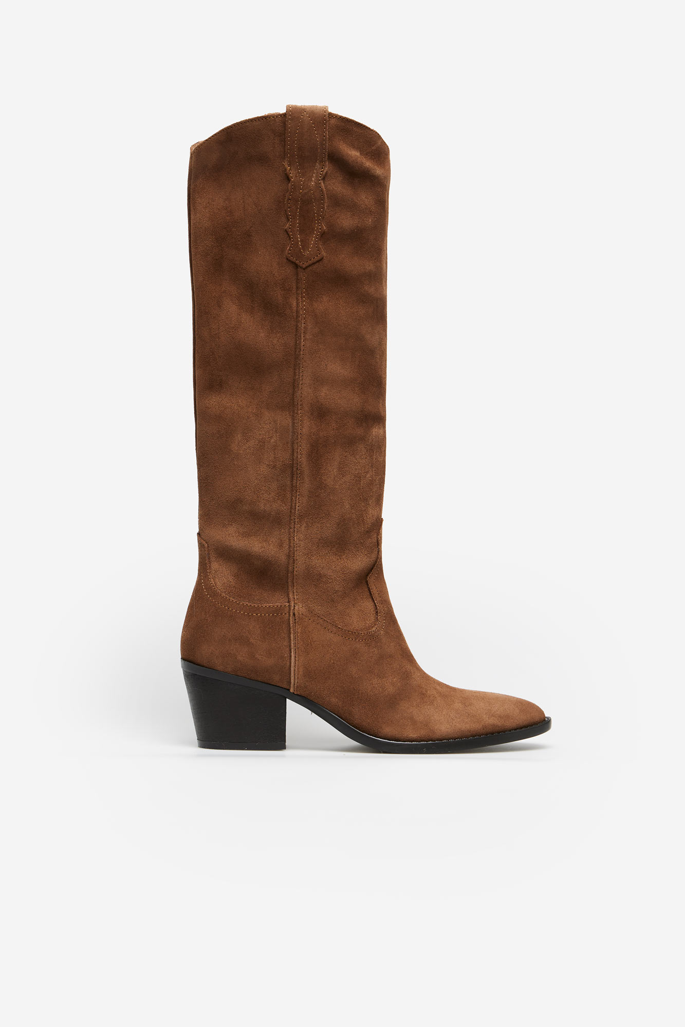 bota de cowboy de camurça