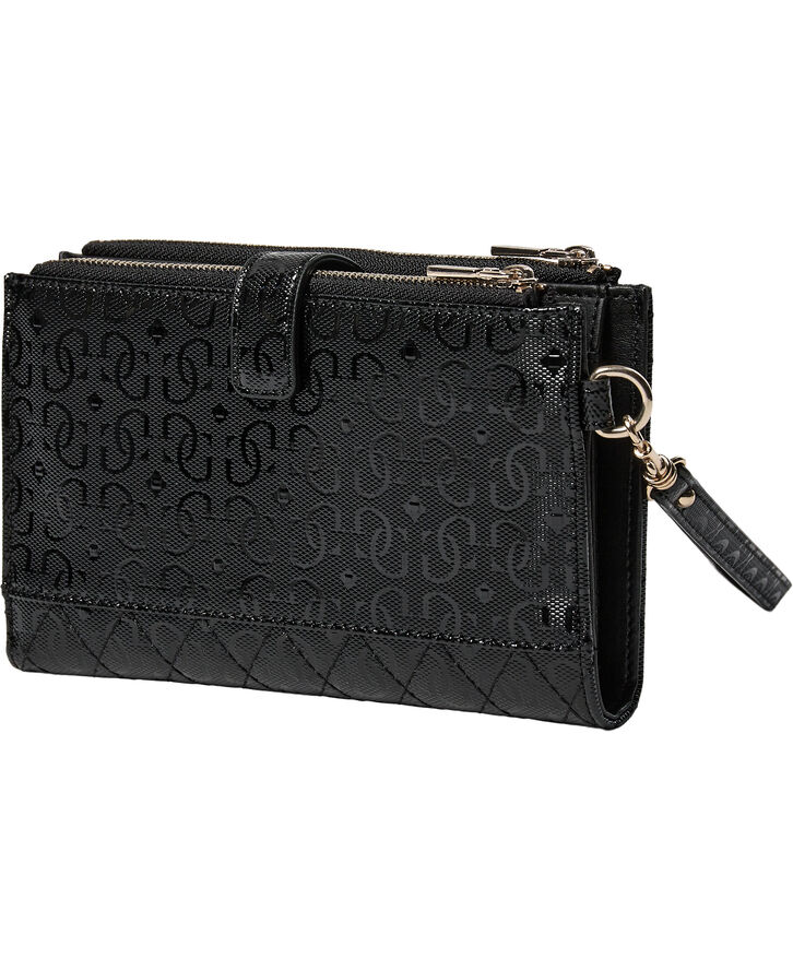 GUESS YARMILLA SLG DBL ZIP ORGANIZER Black
